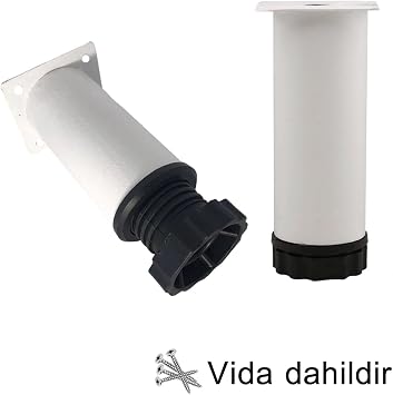 4 ADET Metal Ayarlanabilir 10 cm Beyaz Destek Ayağı Mobilya Kanepe Baza Koltuk Dolap Sehpa TV Ünitesi Ayağı