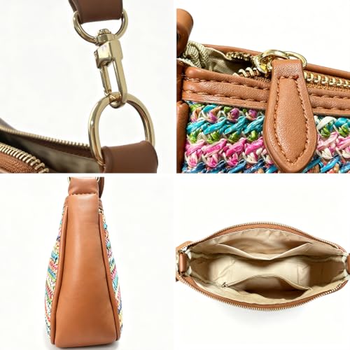 Image of Shoulder Bag for Women with 2 Removable Straps and Zipper Closure Crossbody Bags Clutch Tote HandBags Purses | with 2 Removable Straps