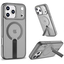 iPhone 17 Pro Max Case, Lens Cover Included, MagSafe Compatible, Stand Function, Vertically and Horizontally, Adjustable, Shockproof, Fingerprint Prevention, Yellowing Prevention, Anti-Slip, Strong