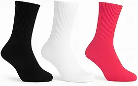 Kit 3 Meias Esportivas Corrida Academia Ciclismo Cano Médio Alto 15cm, Poliamida, Semi Compressiva, Tamanho 36-43, Unissex