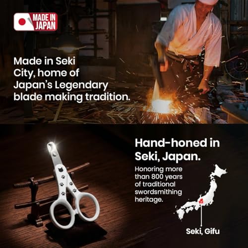 Necoichi Purrcision Feline Nail Clipper | Lever Principle Cat Nail Clipper | Butter-Smooth Cuts | Seki, Gifu Swordsmith Craftsmanship | Stainless Steel Cat Claw Trimmer for Indoor Cats (White)