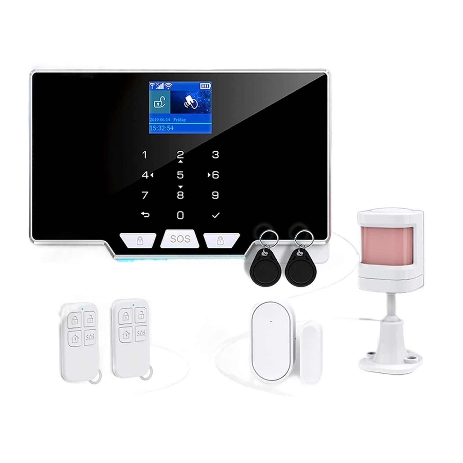 G24 Tuya WiFi 3G 4G Sistema de Alarma de Seguridad Inicio Nuevo Sensor de Movimiento de la Puerta Control de Aplicaciones Kit de Alarma de Seguridad inalámbrica de casa Inteligente(C)