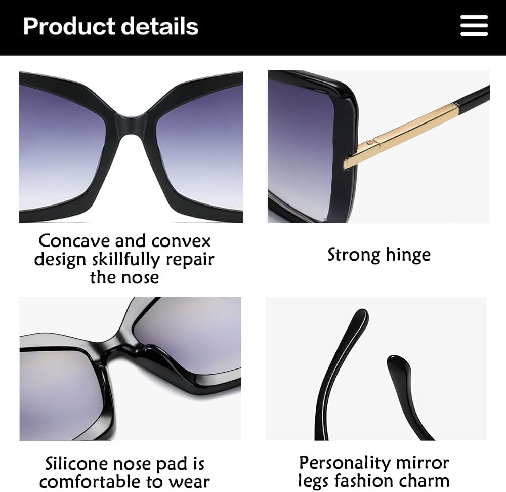 Square Sunglasses, Over Glasses Sunglasses for Women, Polarized UV Protection Trendy Designer Sun Glasses Men Women - Image 4