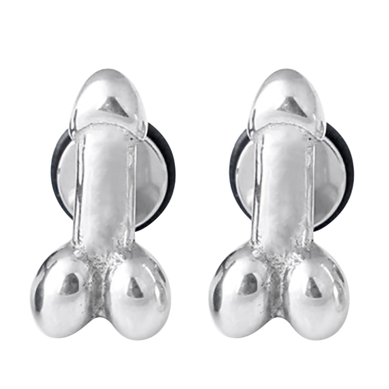 Women Earring for Mother Days Easter 2 Pack Unisex Punk Cyclist Stainless Steel Cock Stud Earrings Women'S Men'S Accessories Piercing Jewelry Gay Wedding Gifts Beaded Earrings for Women Dangling