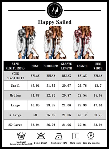 Happy Sailed Womens Sherpa Jackets Casual Long Sleeve Button Down Plaid Patchwork Fuzzy Fleece Jackets Boyfriend Style Warm Outerwear Coats Black Small #TOP5