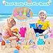FUSPWEAO Beach Toys Sand Toys for Kids, Sand Castle Toys for Beach with 2 Sand Castle Bucket and Mesh Bag, Sand Molds, Shovels and Rakes, Sandbox Toys for Toddlers, Travel Beach Toys for Kids 3-10
