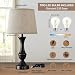 Luvkczc Upgraded Touch Table Lamps Set of 2, 22" Tall Bedside Lamps with USB C+A Ports, Dimmable Nightstand Lamps for Bedroom, Living Room, Office, Black Lamp with Beige Lampshade, Bulb Included