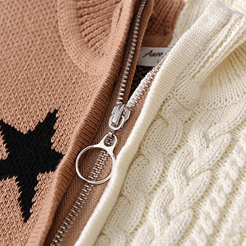 Vivobiniya Kid Girls Double Color Star Zipper Vest Toddler and Baby Knit Sweater 12m-5Y4
