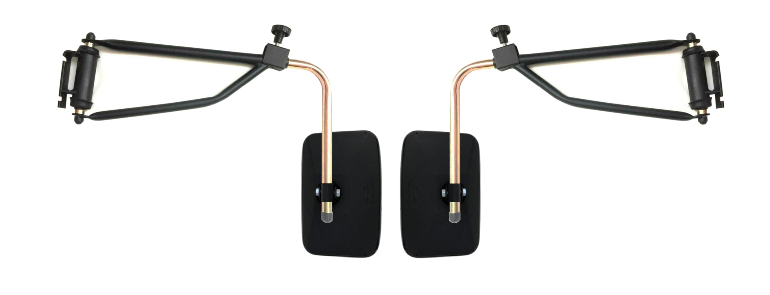 2 specchietti retrovisori esterni 250 x 165 mm R1800 Ø10, Ø15 e Ø18 mm E20 e supporto per specchio per camion trattore escavatore