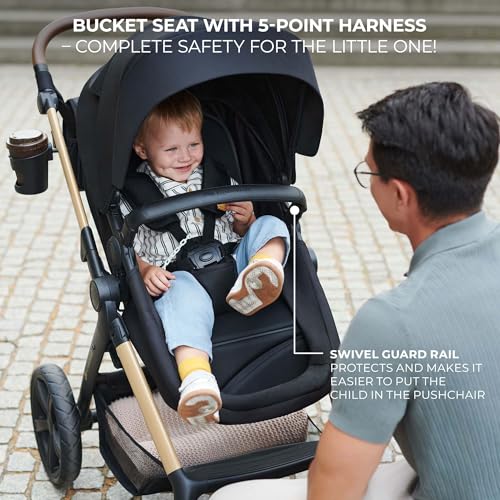 Kinderkraft Moov 2 3-In-1 Combi Pushchair Moonlight Grey - Foam Wheels - 8