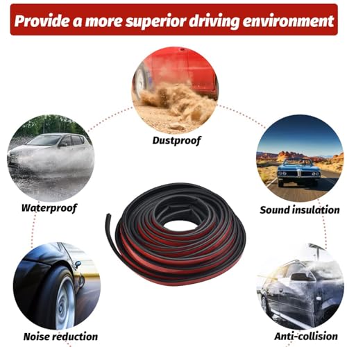 Tira de vedação de borracha para porta de carro | Tira de vedação de borracha do capô do carro com 5