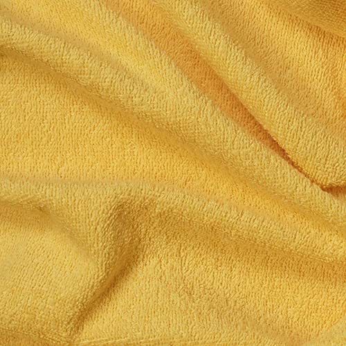 Kt KILOtela - Tela Rizo de Toalla, Algodón, Confeccionar Toallas, Accesorios Bebé, Albornoces, 100 cm Largo x 160 cm Ancho, Amarillo - 1 metro