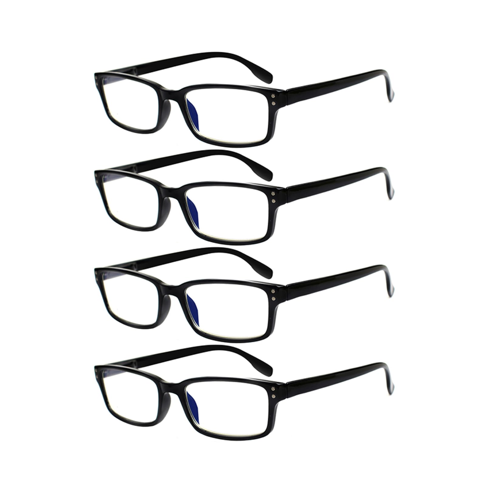 4 Pack Reading Glasses for Women And Men Spring Hinges Readers Glasses Lightweight Eyeglasses