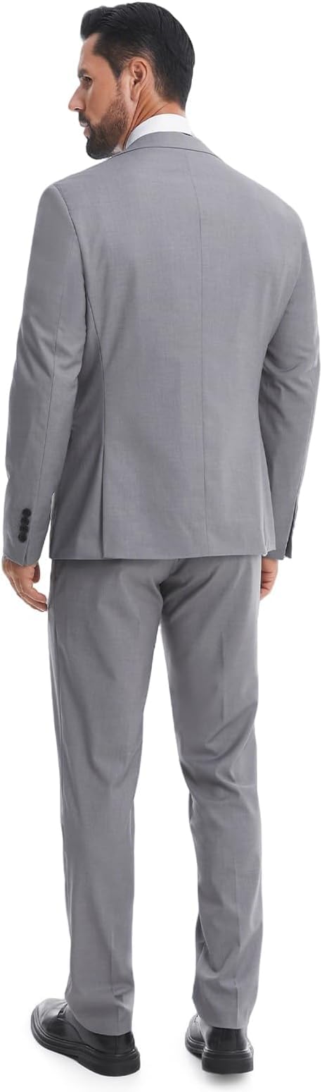 Costume Homme 3 Pièces Mariage Business Slim Fit Smoking à Un Bouton à la Mode Blazer Veste et Pantalon Gilet à Double Boutonnage