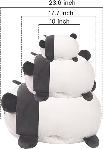Miniatura 8 de ARELUX Almohada de peluche de panda de 10 pulgadas, bonita almohada de peluche para acurrucarse, peluche de panda Kawaii, suave almohada para
