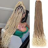 Ombre Box Braid Crochet Hair Small Box Braids With Curly Ends 10 Packs 32 Inch Long Box Braids Croch