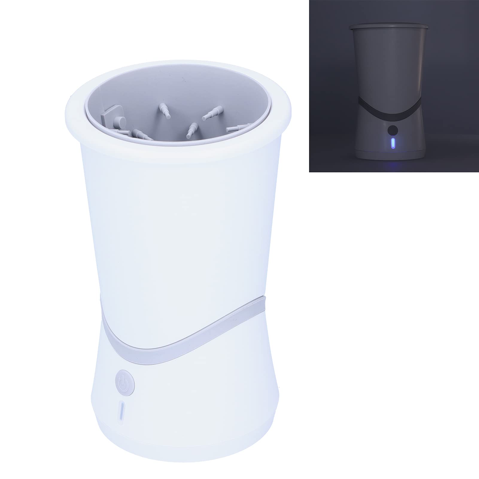 Silikon-Hundefußreiniger, Pfotenbürstenreiniger, Leiser Betrieb, Geeignet für Pfoten Unter 5 Cm, weiß