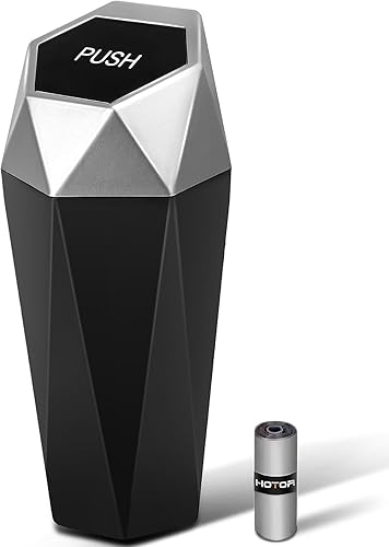 Miniatura 5 de HOTOR Bote de basura para automóvil con tapa, 1 paquete, mini accesorios esenciales para el interior del automóvil, a prueba de fugas, con 15 bolsas