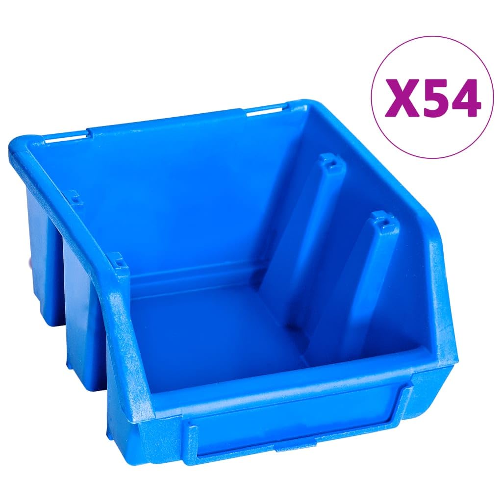 Kit de Cajas de almacenaje 96 Piezas con Paneles de Pared Azul, Bricolaje Accesorios de Bricolaje Organización y Almacenamiento de Herramientas Armarios para Herramientas, Azul, 9.47kg