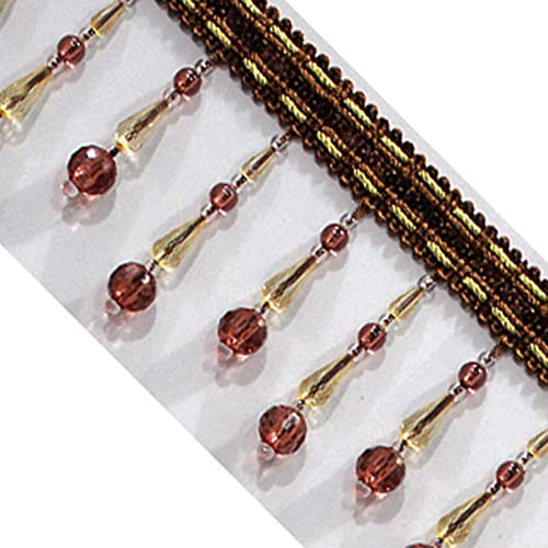 3M Beaded Fringe Trim Crystal Beads Lace Sewing Tassel Curtain Accessories Pendant Edge Lampshade Upholstery Trim Decor #TOP2
