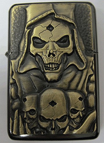 Lucy G Black Ice Skull Design Petrol Lighter In Gift Tin (Black Ice)