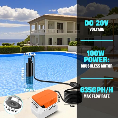 Pompe de transfert d'eau portable 100W vide cave et flaque pour bateau et diesel