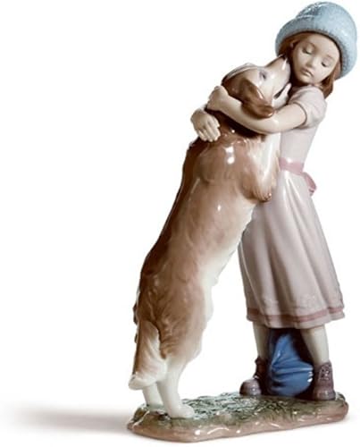 LLADRÓ Una cálida figura de perro de bienvenida Figura de porcelana para niña LLADRÓ Una cálida figura de perro de bienvenida Figura de porcelana para niña