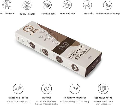 Miniatura 4 de Aakriti - Varillas de incienso Masala enrolladas a mano con aroma natural de primera calidad, 100 % puro, natural, para relajarse y relajarse (bueo)