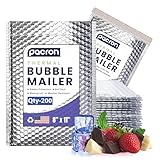 200-Pack Insulated Silver Thermal Bubble Mailers 8 x 11 - Waterproof Metallic Foil Self-Sealing Padded Envelopes for Cold Shipping, Perishables, Food, Cosmetics, Pharmaceuticals