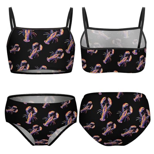 Tie Dye Lobster Girls Swimsuits Two Piece Bikini Sets Beach Sport Swimwear Bathing Suit3