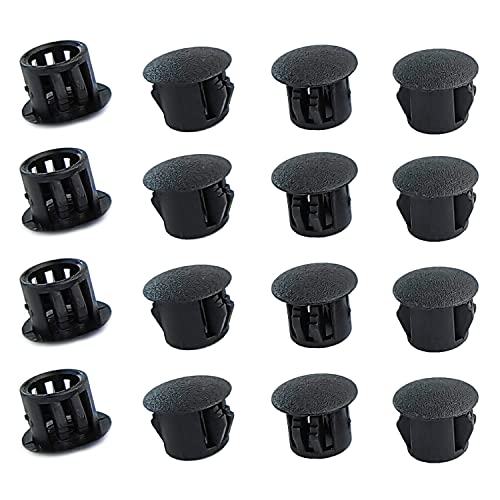 Qrity 20 Pièces 5mm Bouchons en Plastique Rond, Cache Trou Meuble, Cache Trou Plastique, Noir, Bouchon de Trou de Percage pour Verrouillage Trou Meubles Cover