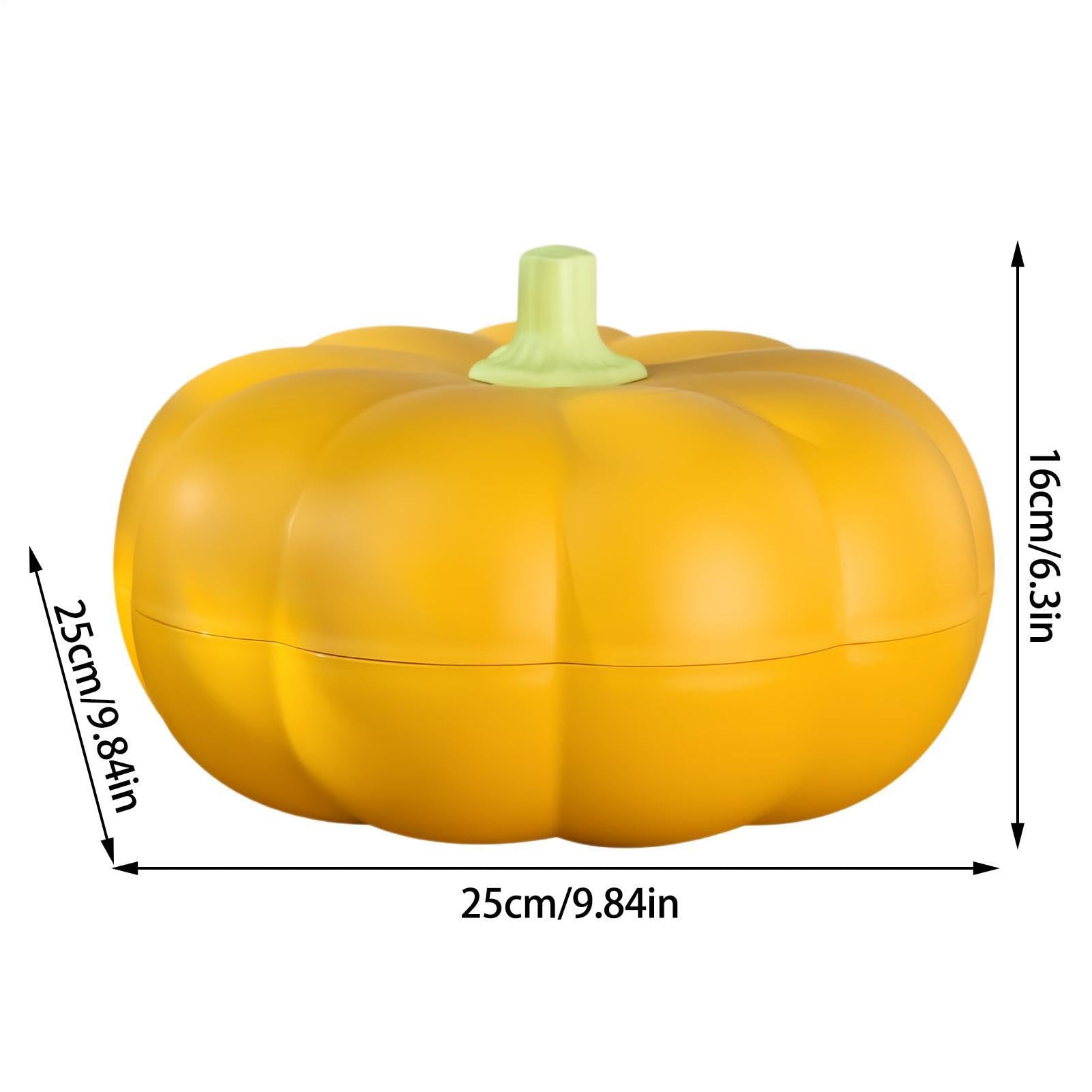 Tazón de calabaza para caramelos, contenedor decorativo de 2 niveles para