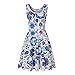 LaiYuTing Abito da Donna Senza Maniche con Stampa O-Collo Abito Casual Dolce Vintage Floreale A Trapezio Abito da Spiaggia Estivo