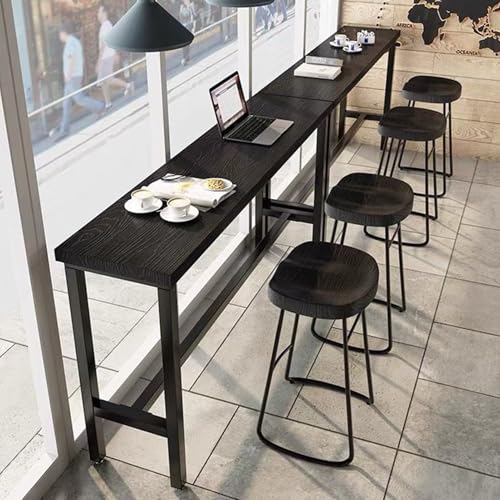 Juego de mesa de bar con 4 taburetes, mesa de comedor alta para bistró y sala de estar, diseño de ahorro de espacio, patas resistentes, parte superior EasytoClean (280 cm)