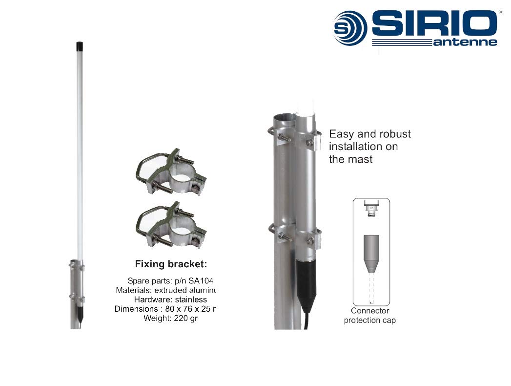 SIRIO SPO 420-5 Antenne professionnelle de base omnidirectionnelle 5DB 420-470 MHz