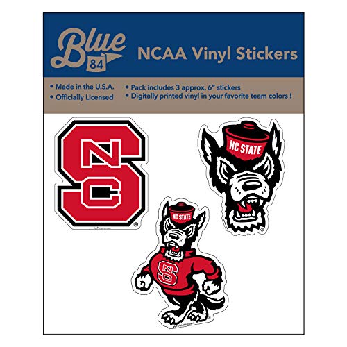 Blue84 NCAA North Carolina State Wolfpack 6" Vinyl Sticker 3-Pack, North Carolina State Wolfpack Red, One Size by Blue 84 - Used condition - US$6.56