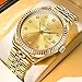 OLEVS Watches for Men Diamond Luxury Gold Analog Quartz Gold Silver Stainless Steel Waterproof Luminous Enlarge Date Wrist Watches