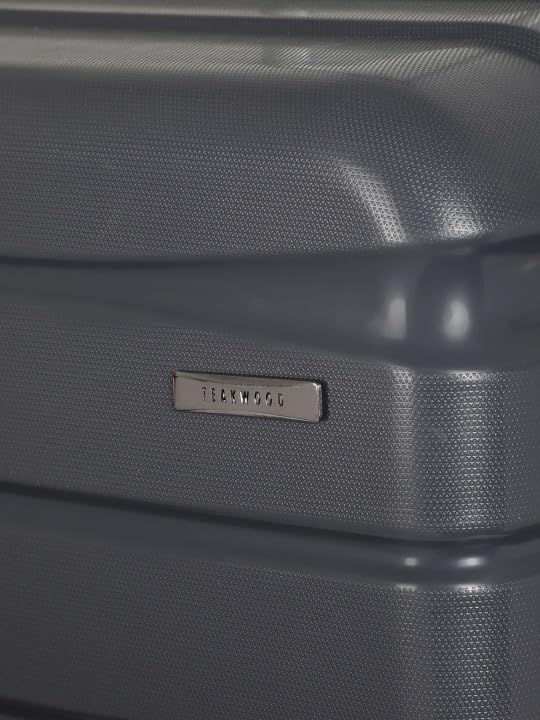 Image of Teakwood Small-Medium-Large 8 Wheels Trolley Bag, Hard Cabin with Zipper Closure, Adjustable Push Button & Cross Side Strap, TSA Lock System 360 Degree (Set of 3, Grey)