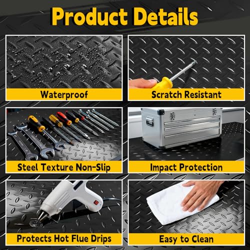 Image of Workbench Mat 70.87 inch x 23.62 inch Work Bench Pad, 2mm Non-Slip Steel Plate Tool Station for Painting, Woodworking, Crafting, DIY Building (70.87 inch x 23.62)