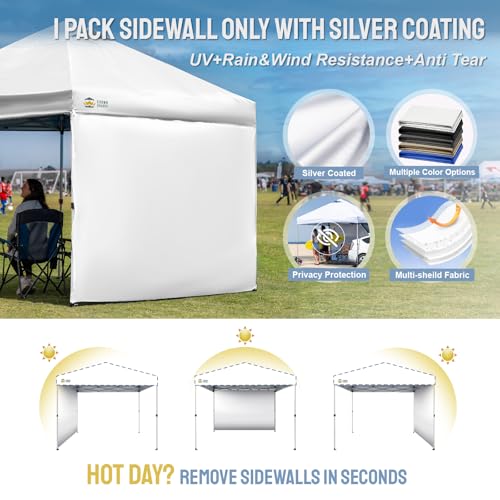 CROWN SHADES Sidewall Only for 8x8 Pop up Canopy Tent (1pc, White) by CROWN SHADES - Used condition - Image 6