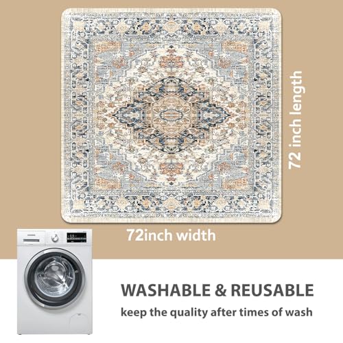 Image of nunubaby Washable Pee Pads for Dogs, Stylish, Non-Slip and Leak-Proof Pee Pads. Reusable Potty Pads for Dogs for Crates and Floors.(Beige /Multi, 72 inch x72 inch )