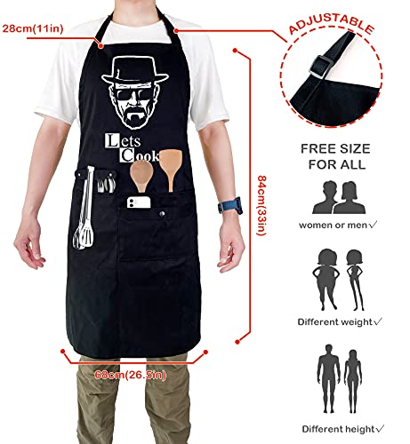 Funny Cooking Chef Apron With Pockets Bbq Kitchen Work Aprons Birthday Father's Day Creative Gifts #TOP3