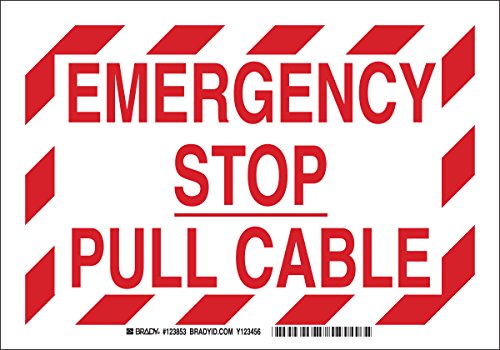 Panneau Emergency Stop Pull Cable Brady 123854 sécurité machine