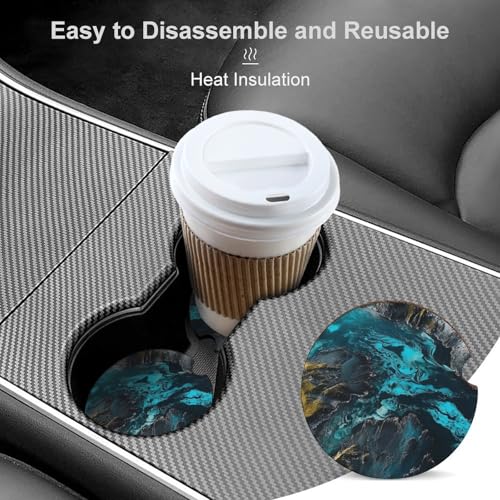 Posavasos para carros de madera con diseño Mountains and Streams, 2 unidades miniatura 4