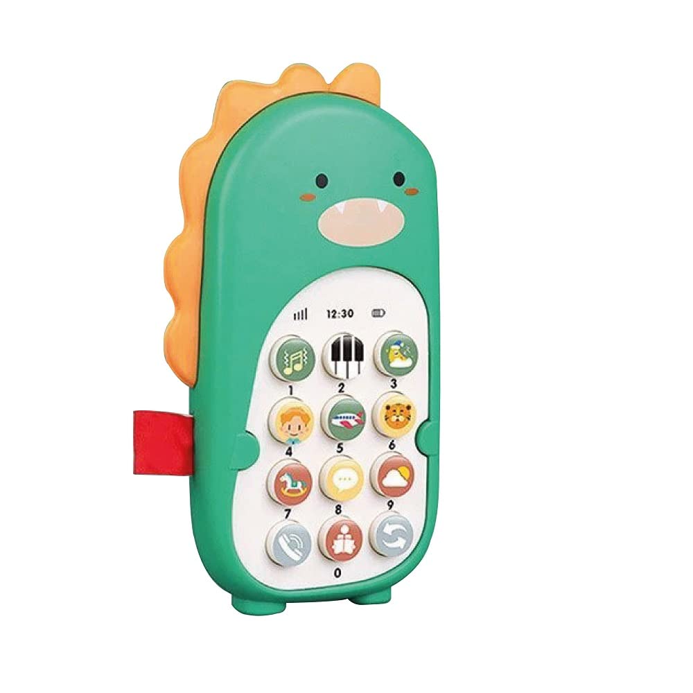 UKR Educational Mobile Toy Phone Musical Fun Toys Dinosaur Green Telephone Kids Pretend Play