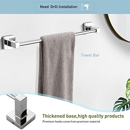 Glass Shelves Bathroom Accessories Sets Wall Mounted Bath Towel Bar Toilet Paper Holder Soap Dish Holder Towel Ring and Robe Towel Hook - Image 5