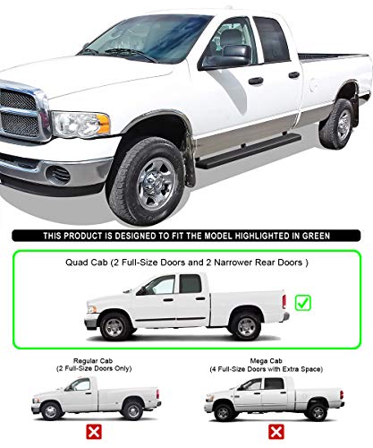 Estribos negros de acero inoxidable para Dodge Ram 1500 y 2500/3500 miniatura 2