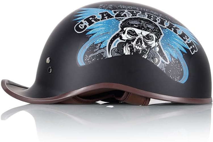 Miniatura 6 de Casco de motocicleta de cara abierta, gorra de béisbol retro, medios cascos para mujeres y hombres, para scooter, ciclomotor, gorra Street Cruiser