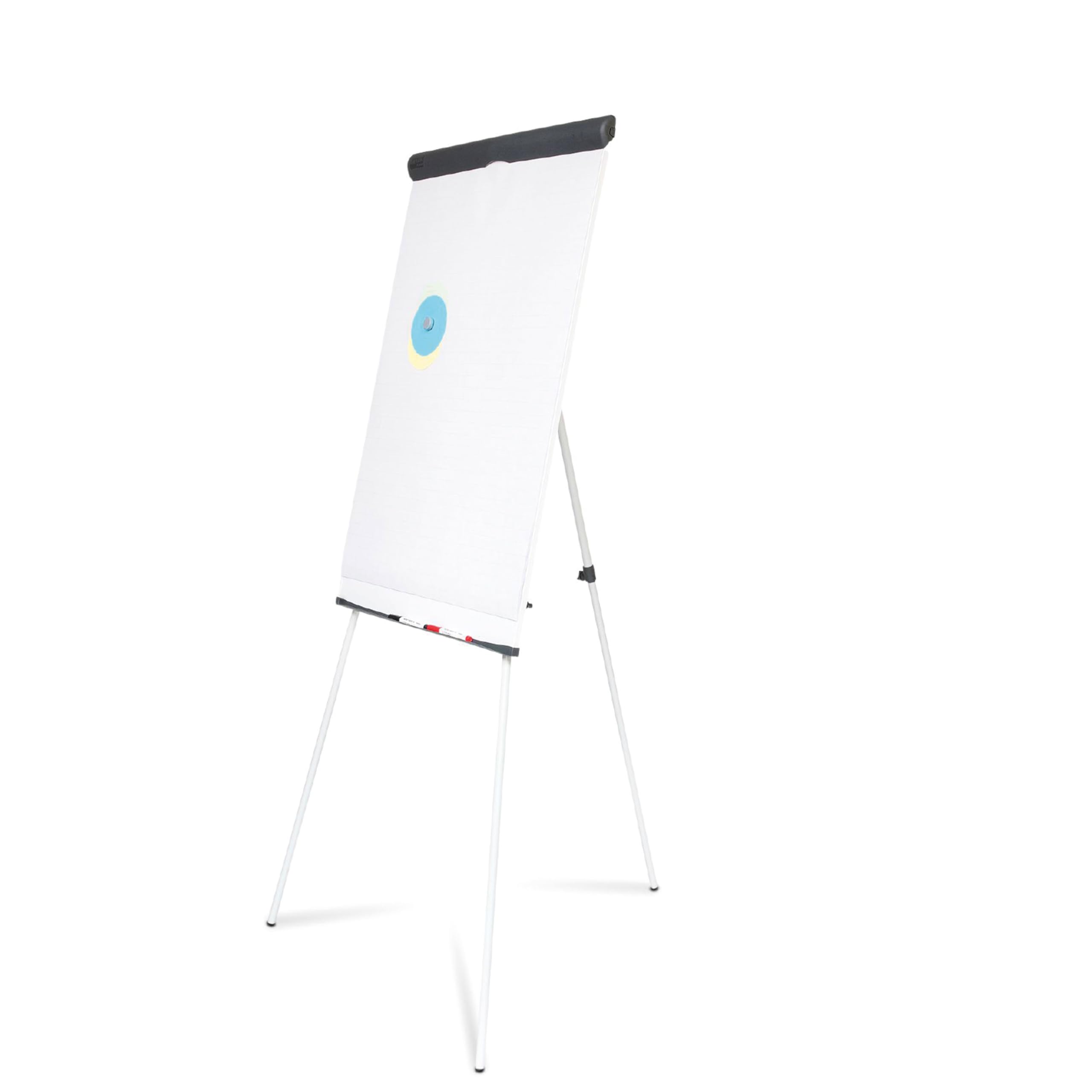 MAUL Flipchart MAULstandard 66x97 cm | Stabile Magnettafel mit Dreibein Gestell | Stufenlos höhenverstellbar | Für Papier in verschiedenen Formaten | Mit Ablage für Marker und Stifte | Grau