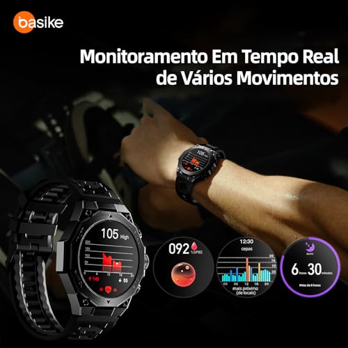 Basike, Smartwatch Esportivo W76 Pro Max Ultra, AMOLED/IP67/NFC, Compatível com iOS e Android, Imper